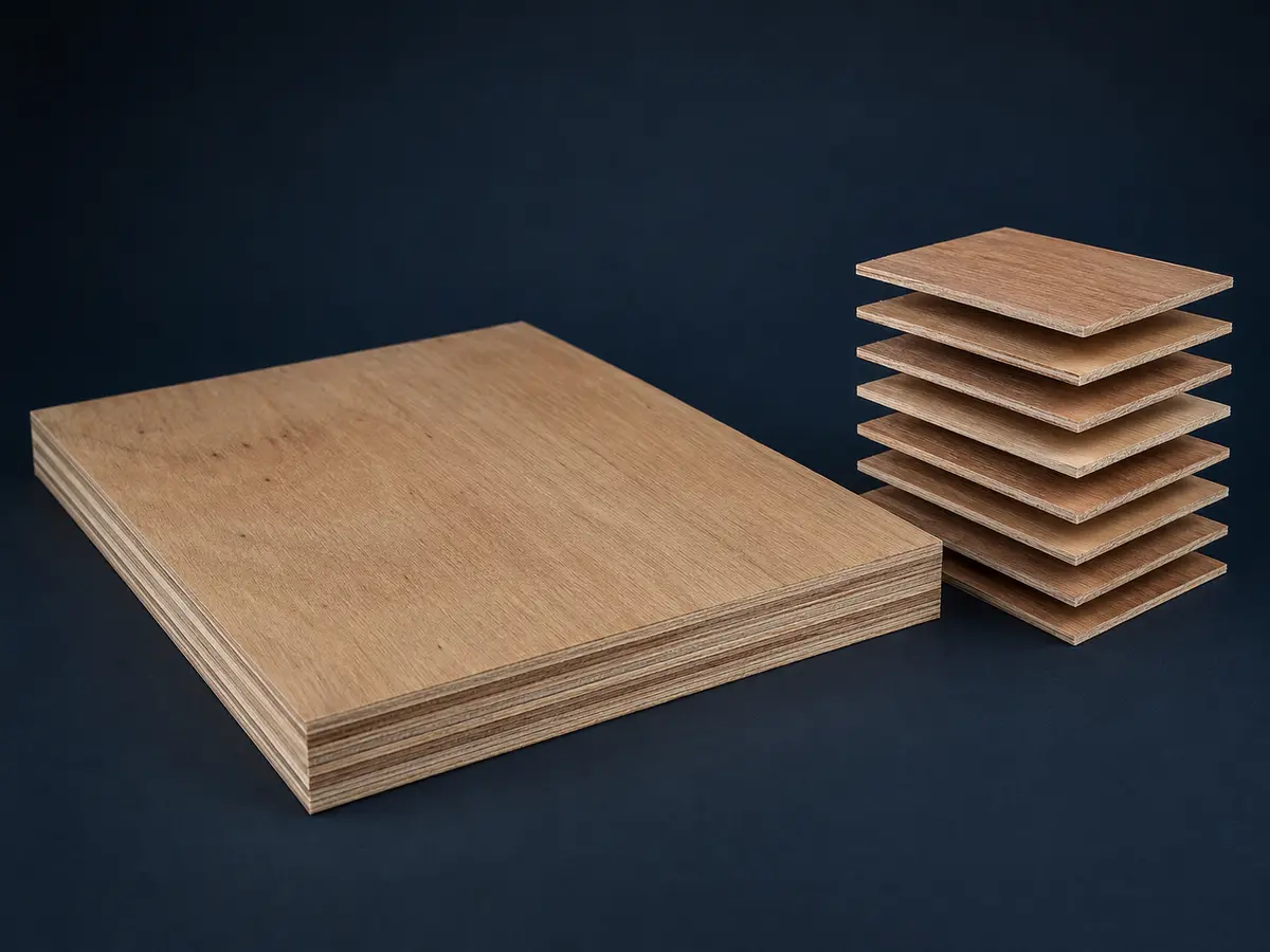 Material construction visualization for Hardwood Dunnage Plywood: Core: Mixed eucalyptus + acacia